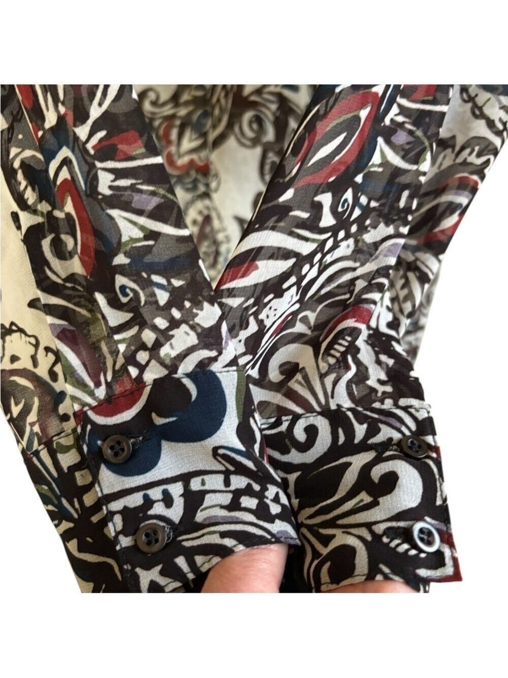 Ariat-women’s medium semi sheer hi/low hem tunic. Gorgeous colors. GUC! - Picture 5 of 15